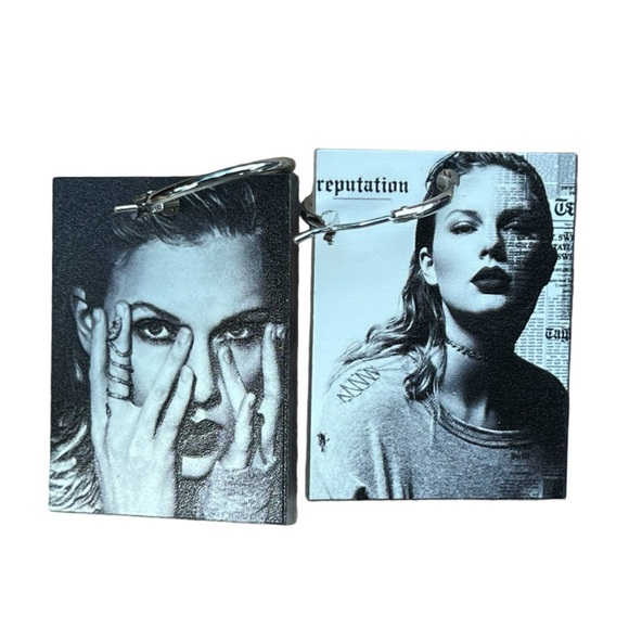 Taylor Swift 'Reputation' Album Cover Art Hoop Earrings - Picture 1 of 11